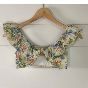 Janie and Jack Girls Birch Tropical Floral Ruffle Swimsuit Top‎ 12
